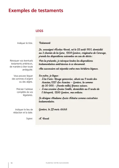 Exemples de testaments